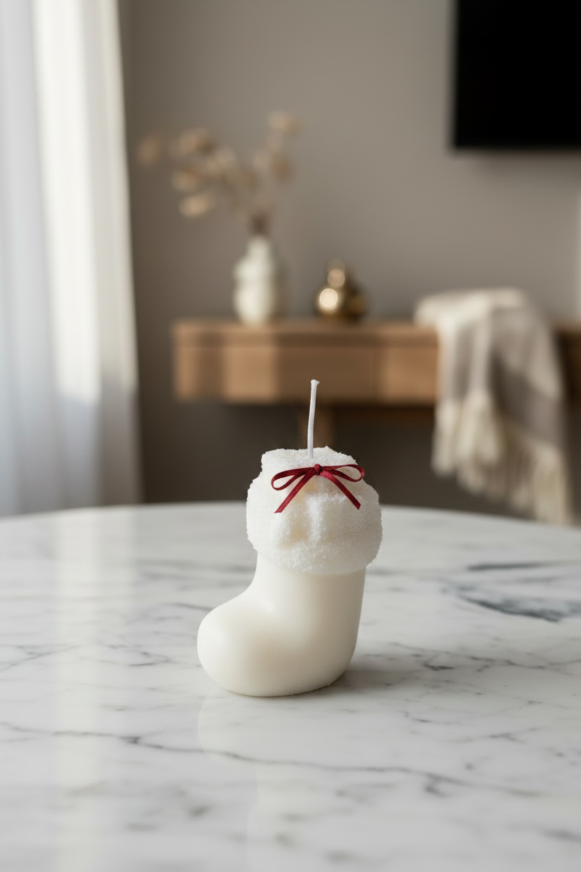 Bougie chaussette de Noël