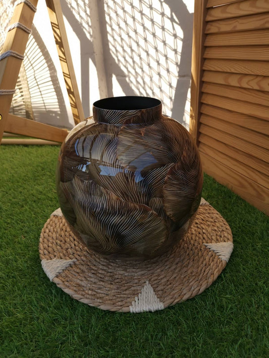 Vase Milos et roses oranges ( fleurs en savon)