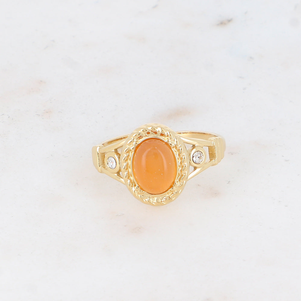 Bague Galina - chevalière, oeil de chat et oxydes de zirconium