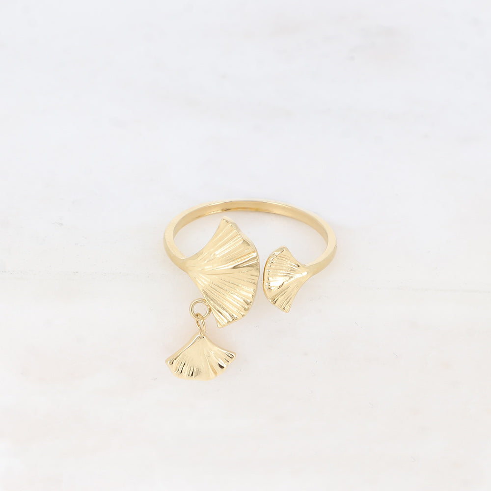 Bague Nemphys - 3 feuilles de ginkgo
