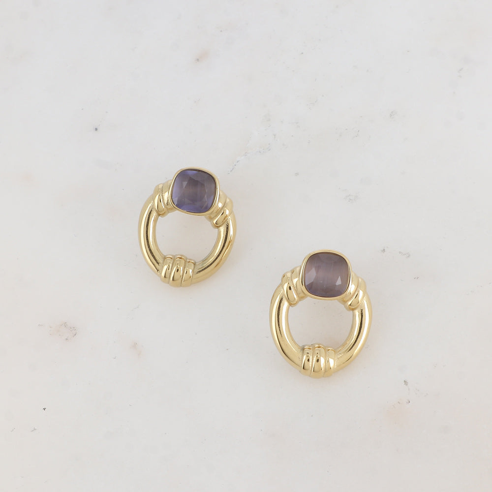 Boucles Azra opale bleue