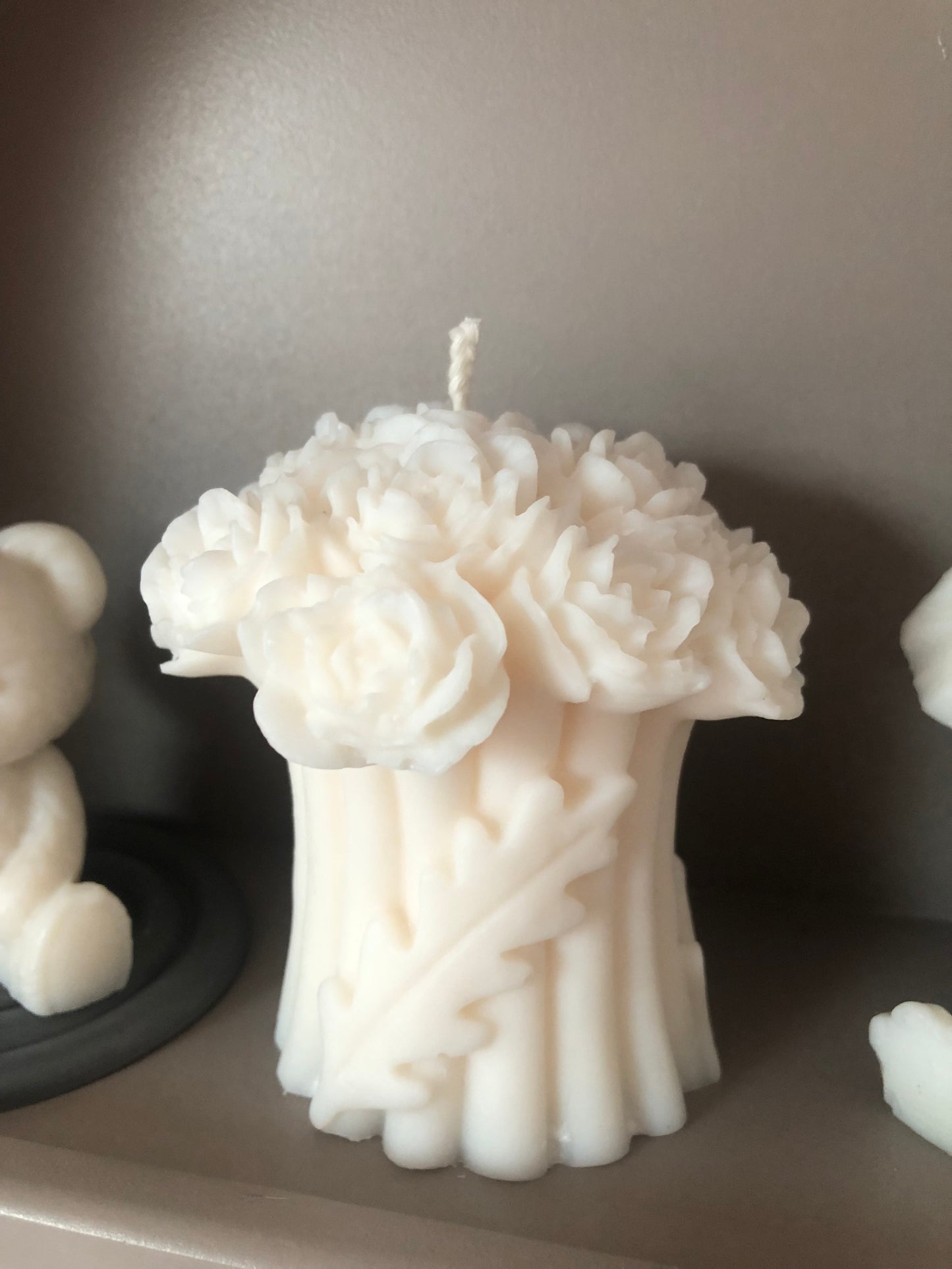 Bougie bouquet de fleurs