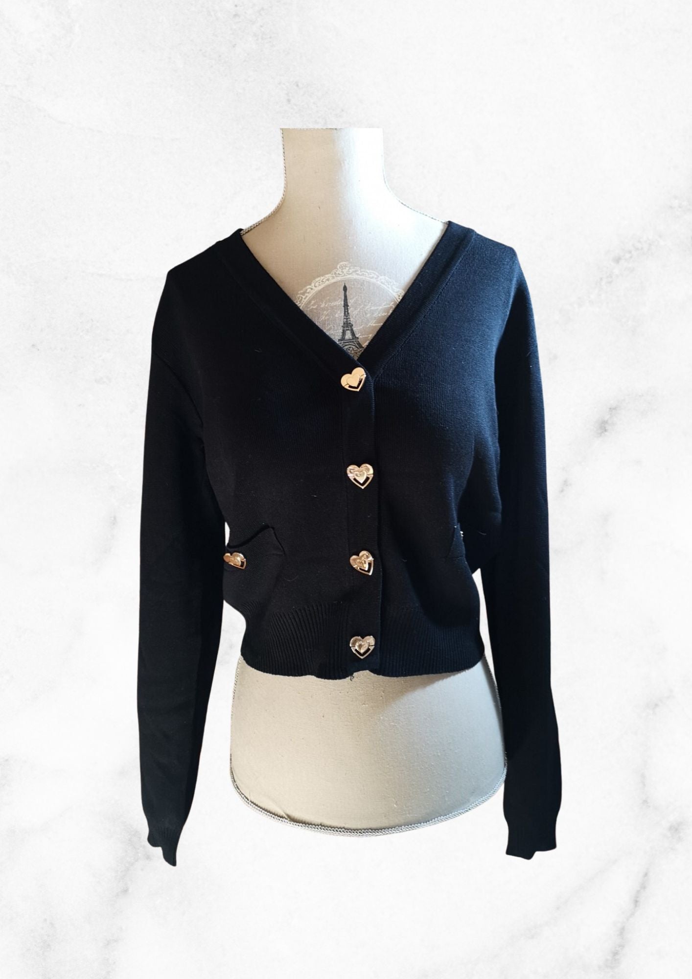 Gilet boutons cœurs