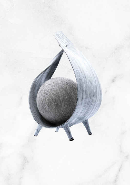 Lampe grise en noix de coco