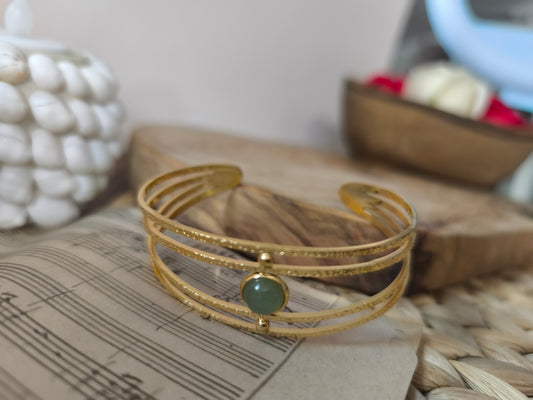 Jonc avec pierre verte