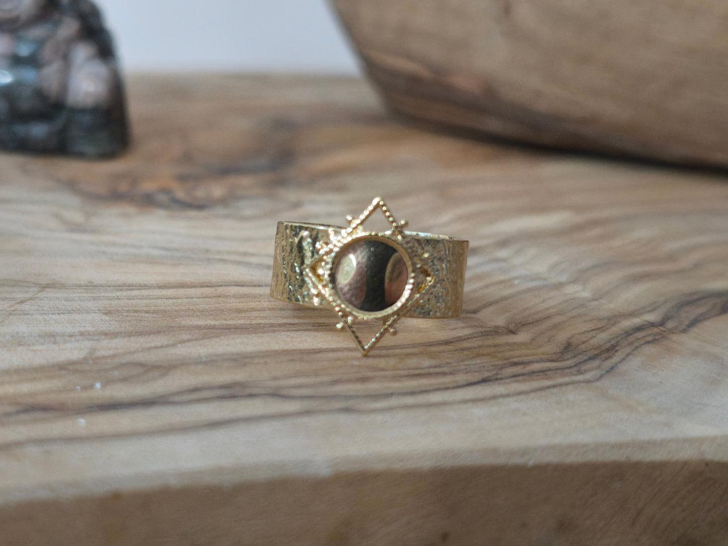 Celestial plum-garnet ring