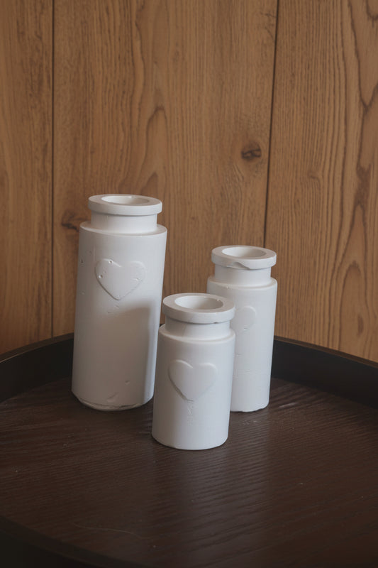 Trio de bougeoirs Coeur