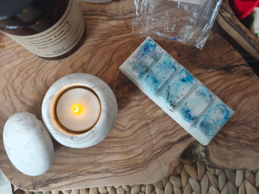 Tablette cristalline " Songe d'une Nuit d'Eté" - Fleur d'Oranger, Bergamote, Bois de Hô et Orange, Kunzite