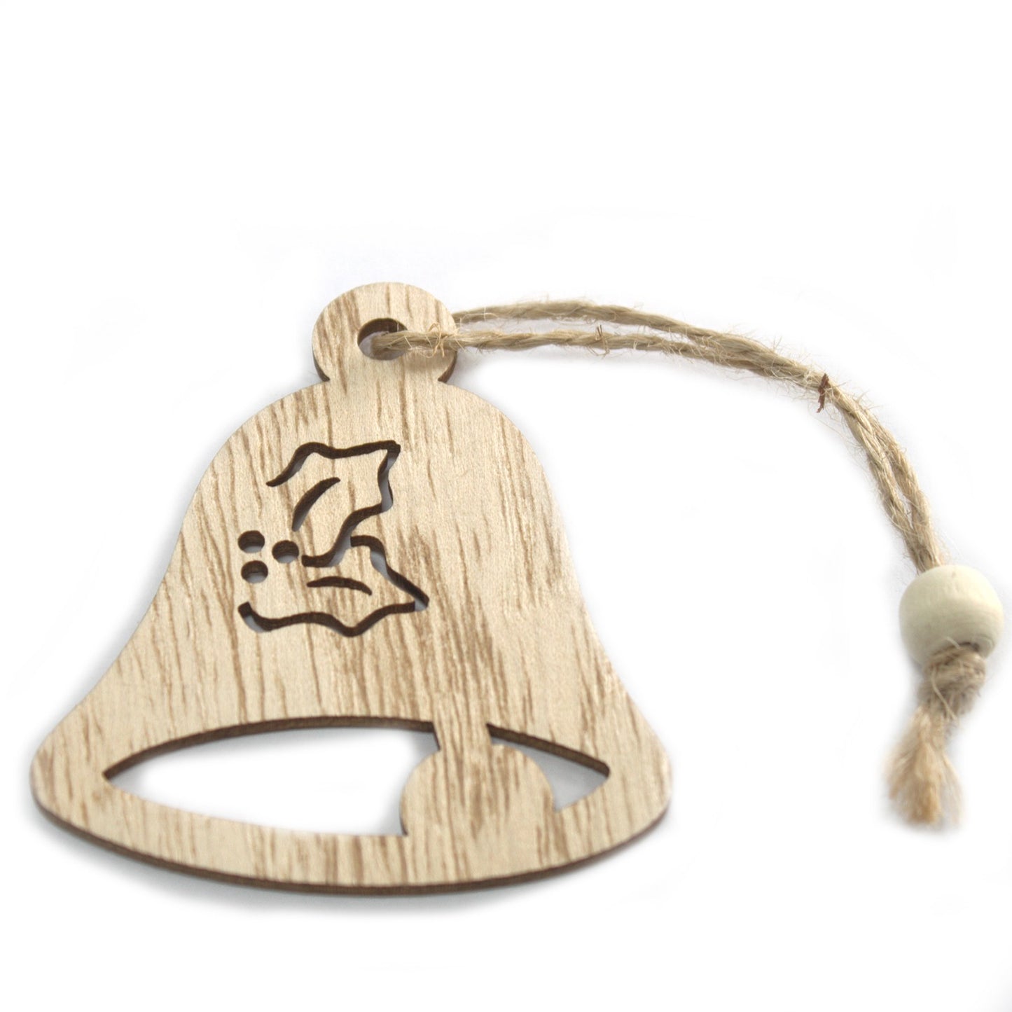 Lot de 3 Décorations Artisanales de Noël en Bois - Cloche