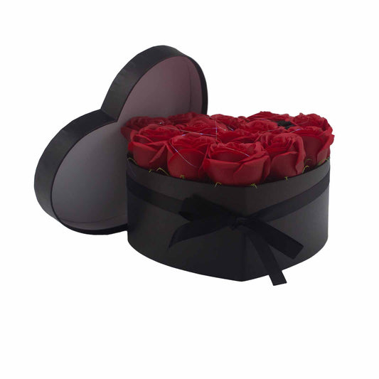 Bouquet de fleurs de savon - Roses Rouges - Coeur