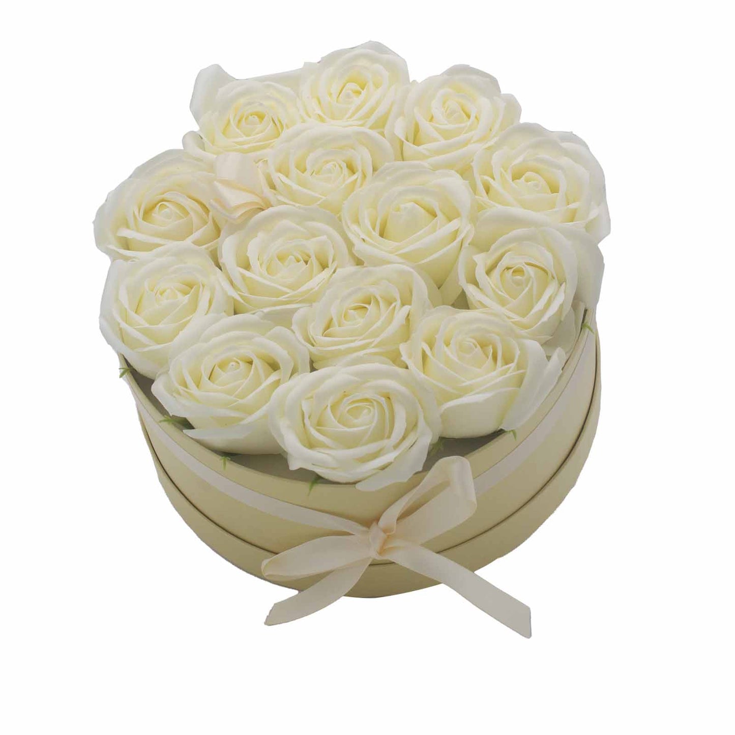 Bouquet de fleurs de savon - Roses claires - Rond