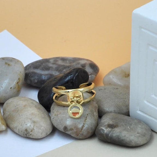 Bague Cléia Orange-rosé