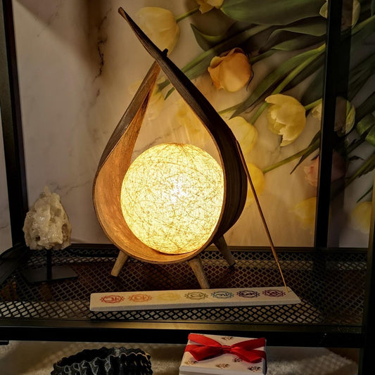 Lampe en noix de coco