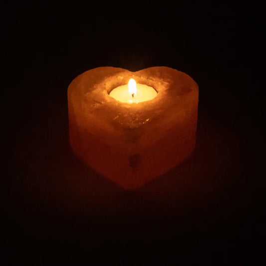 Bougeoir sel de l'Himalaya - coeur