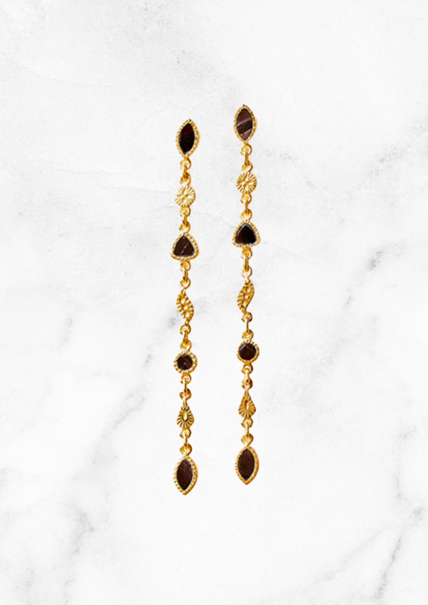 Boucles d’oreilles Macha — Onyx texturé