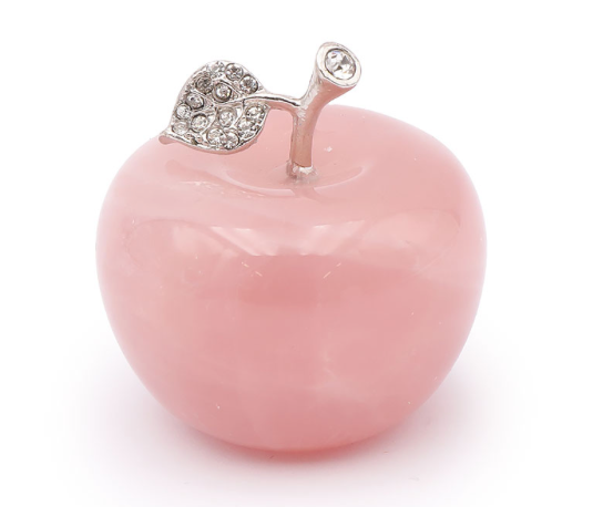 Pomme en quartz rose
