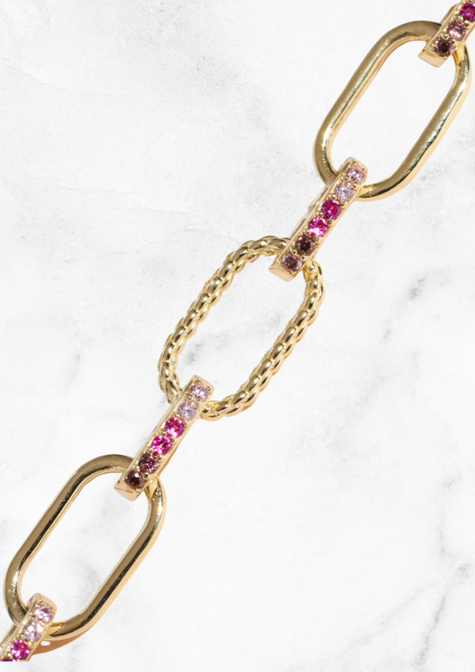 Bracelet Rheya - Zircons roses