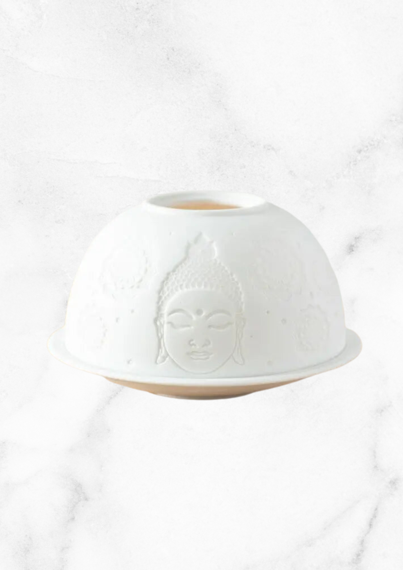 Lithophanie / Photophore blanc - Bouddha