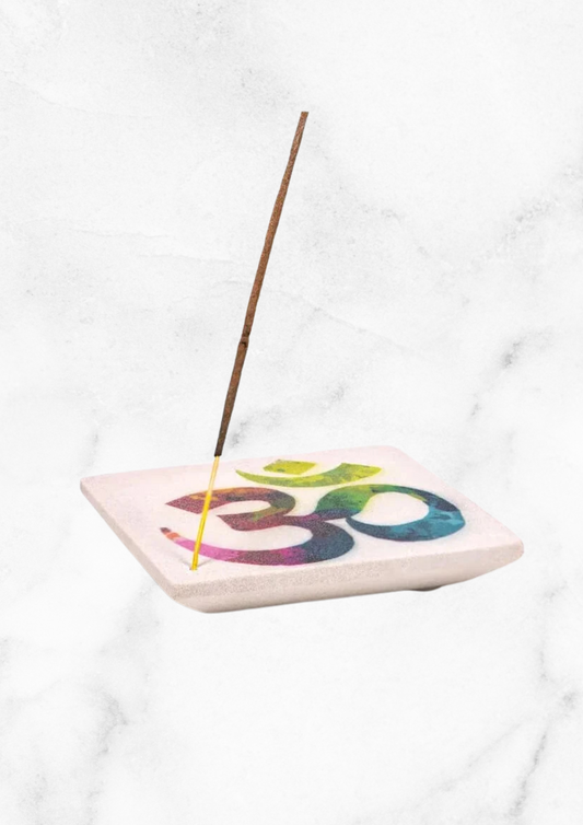 Brûle encens en grès « OM » ( « AUM »)