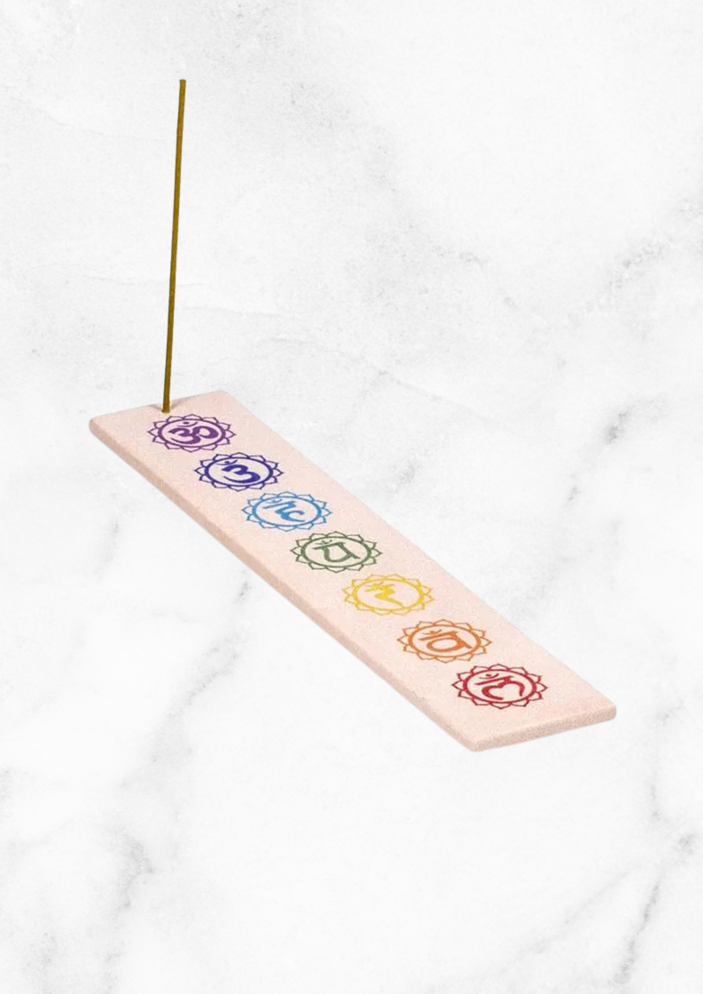 Brûleur d'encens en grès 7 chakras