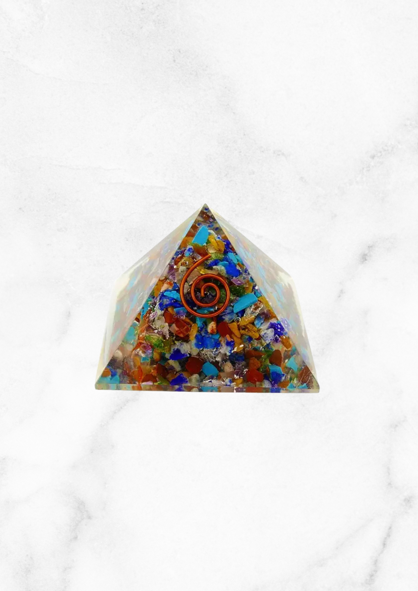 Orgonite Pyramid with a mixture of minerals