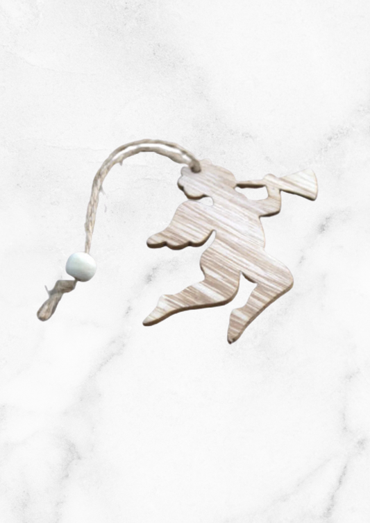 Lot de 3 Décorations Artisanales de Noël en Bois - Cherubin