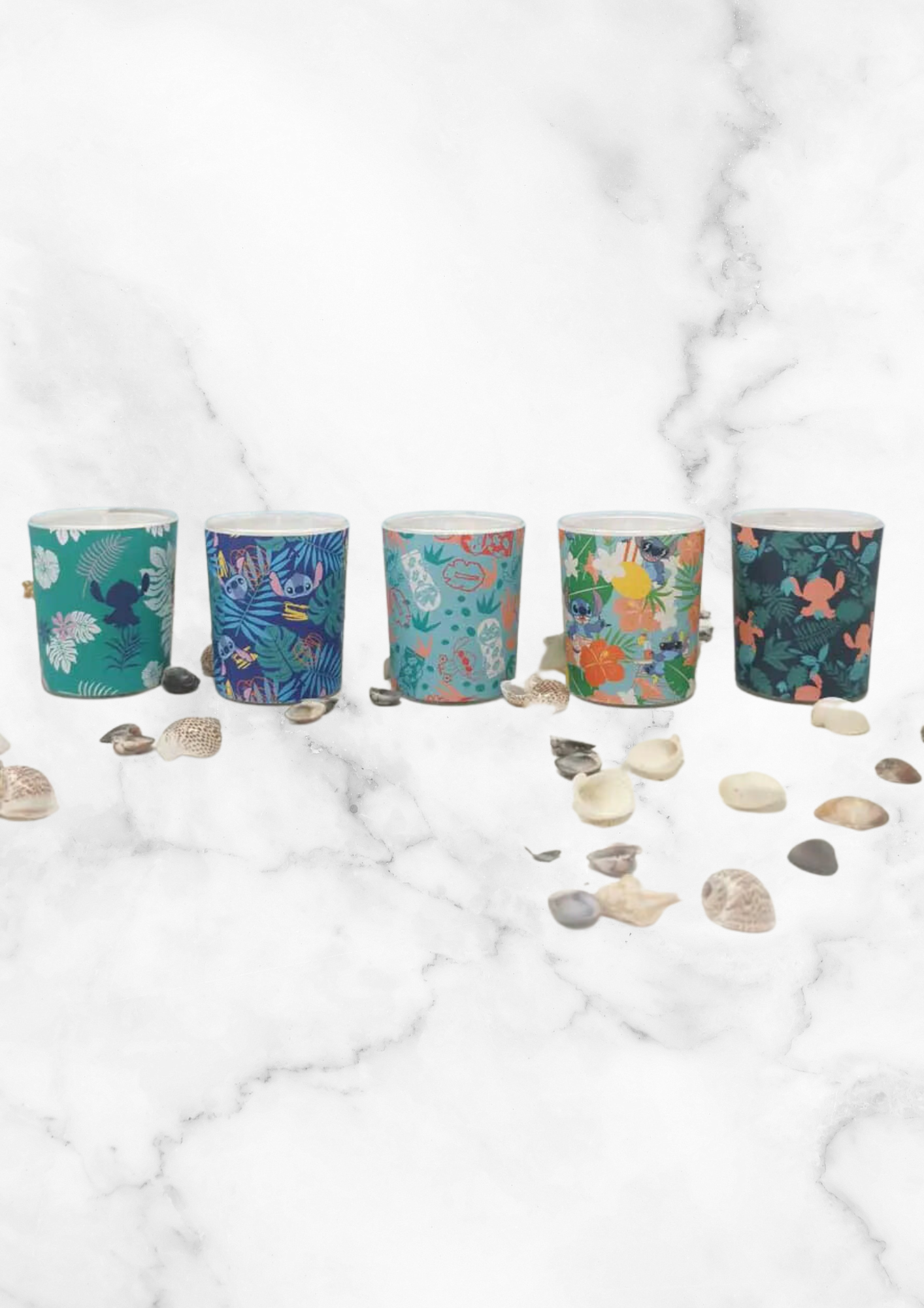 "Stitch on The Beach", coffret de 5 Bougies Parfumées Disney