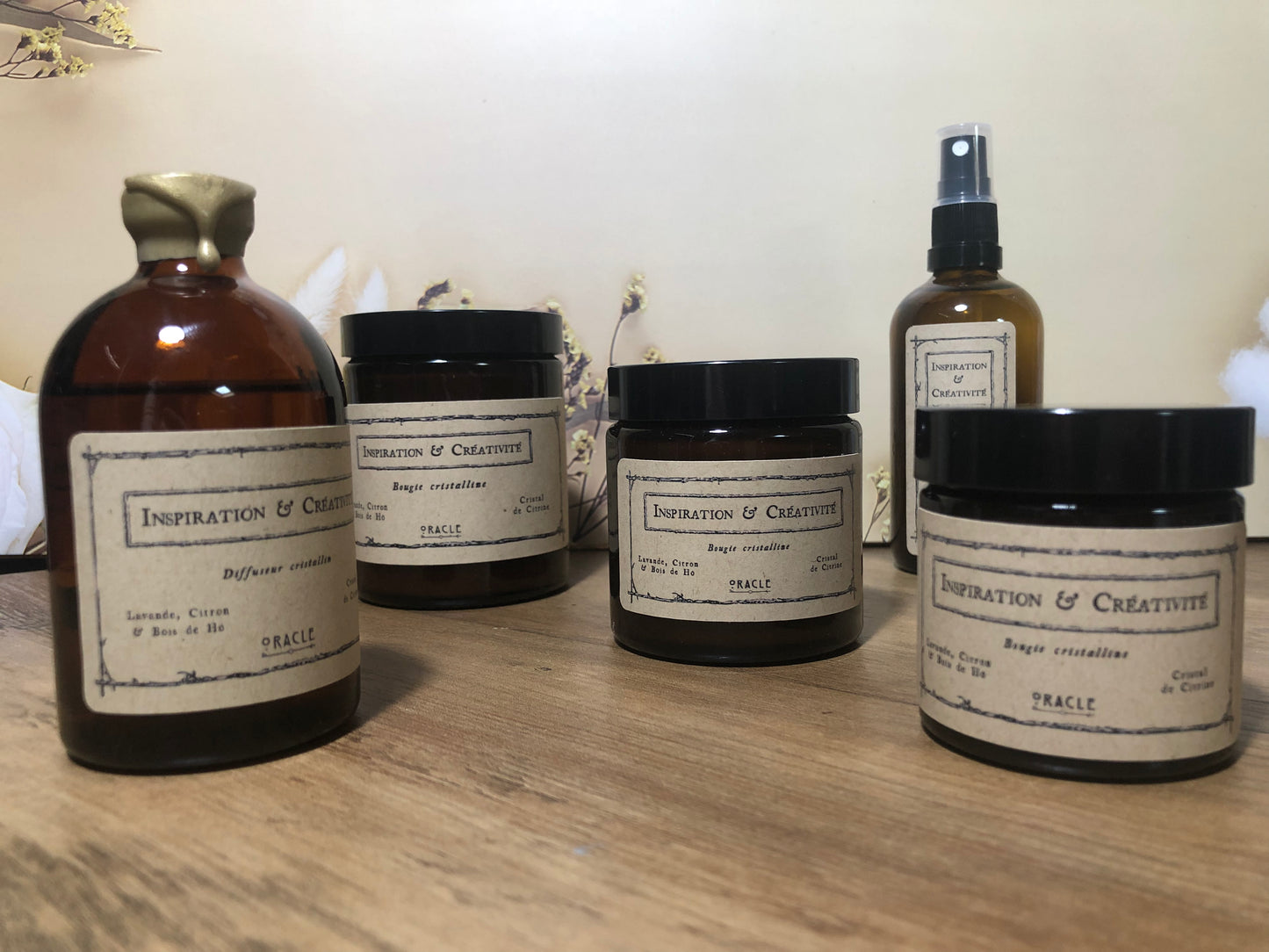 Brume cristalline "Inspiration et Créativité" Lavande, Bois de Hô et Citron, Citrine