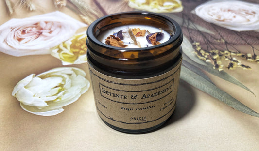 Bougie "Détente et Apaisement " Lavande, Cristal d'Améthyste