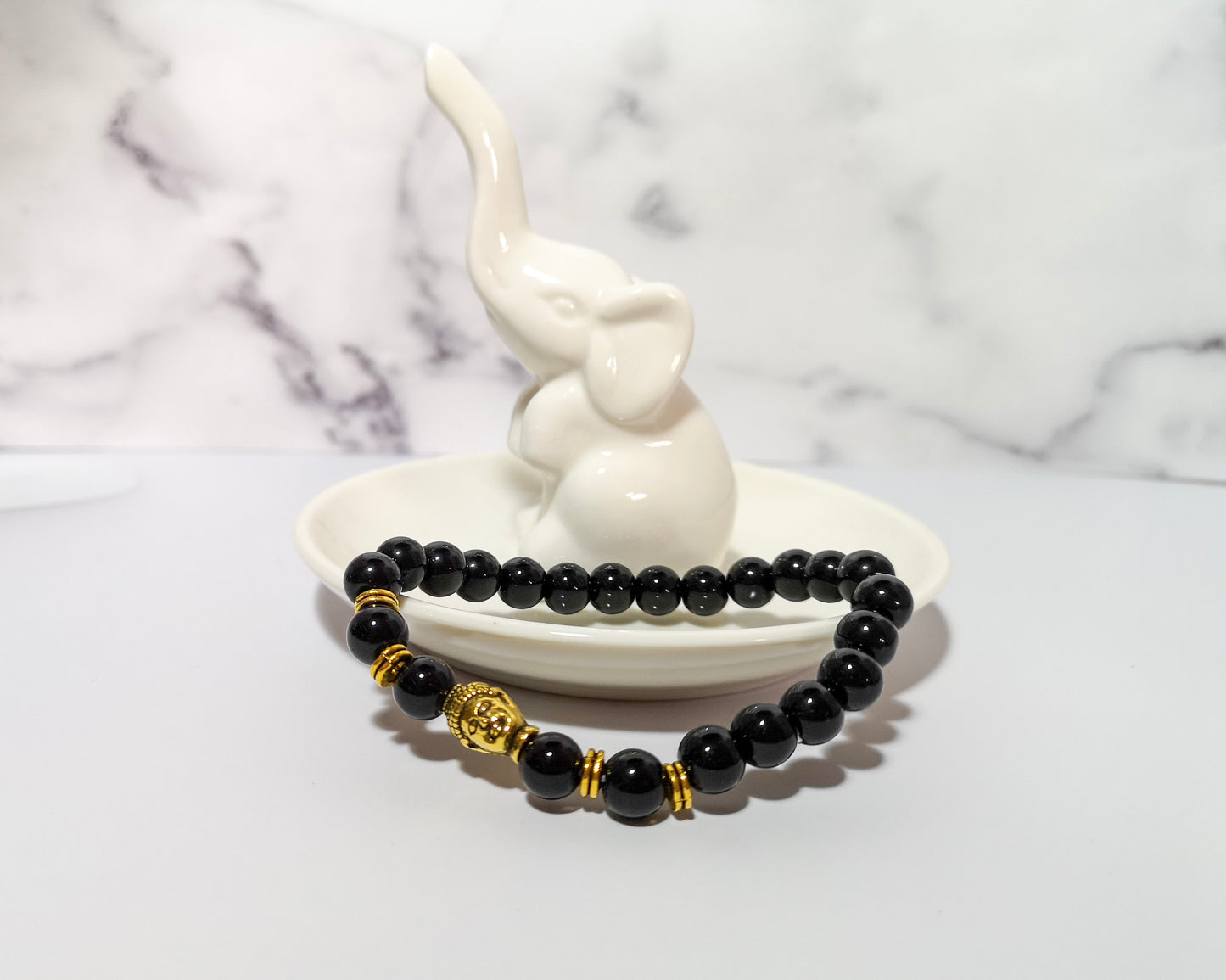 Bracelet Bouddha en obsidienne