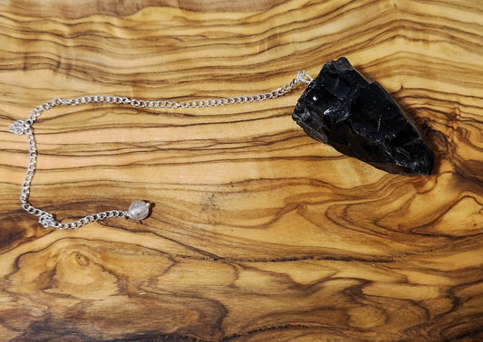 Pendule obsidienne noire brute