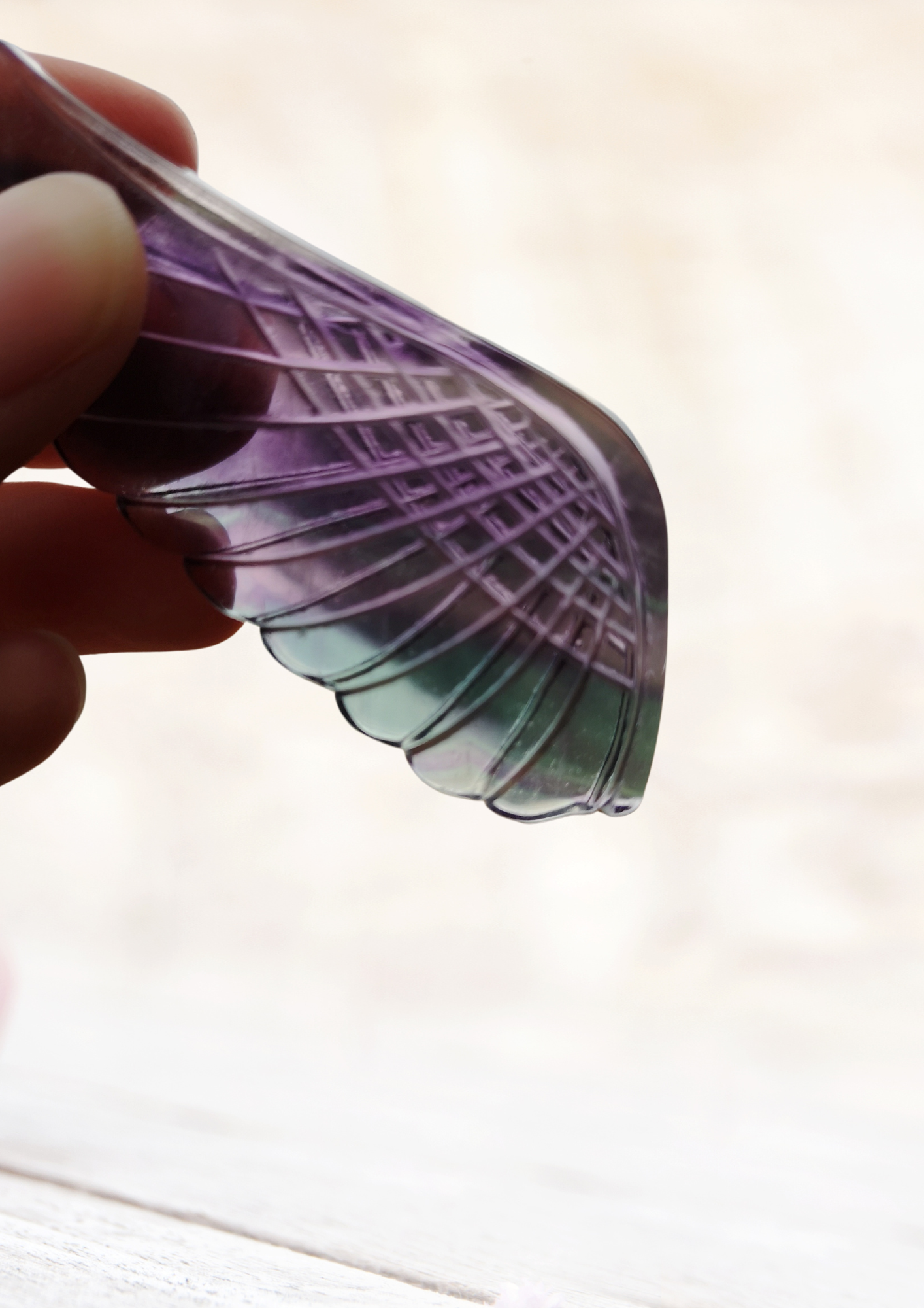 Aile en fluorite arc-en-ciel