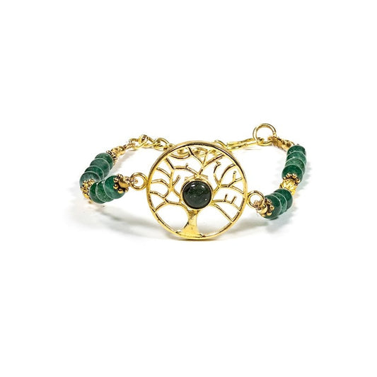 Tree of life bracelet in green aventurine