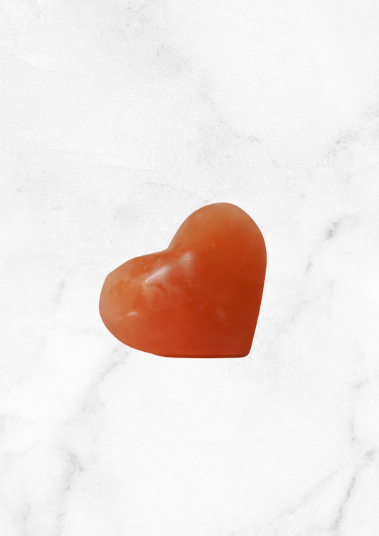 Coeur en sélénite orange