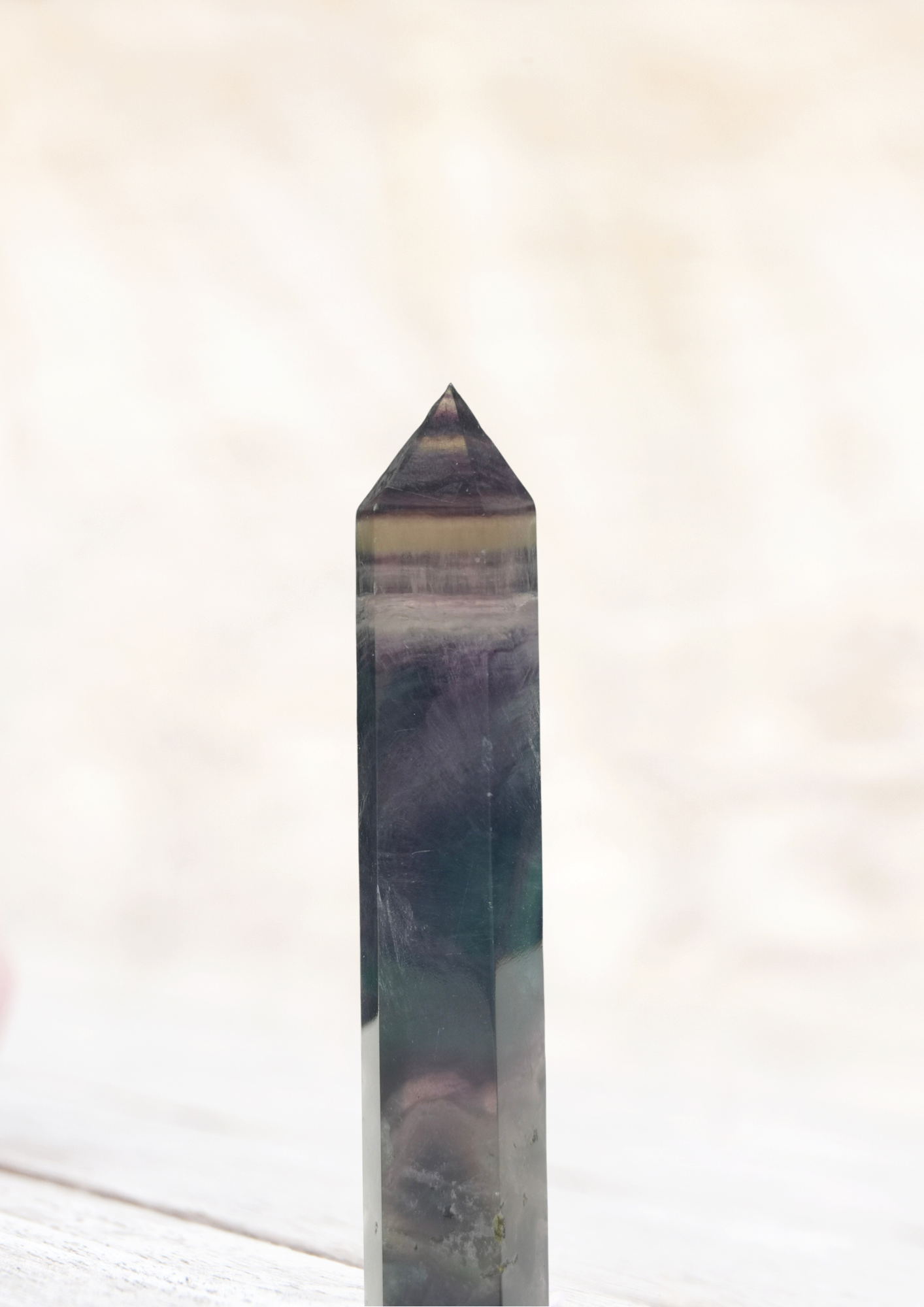 Pointes polies en fluorite arc-en-ciel