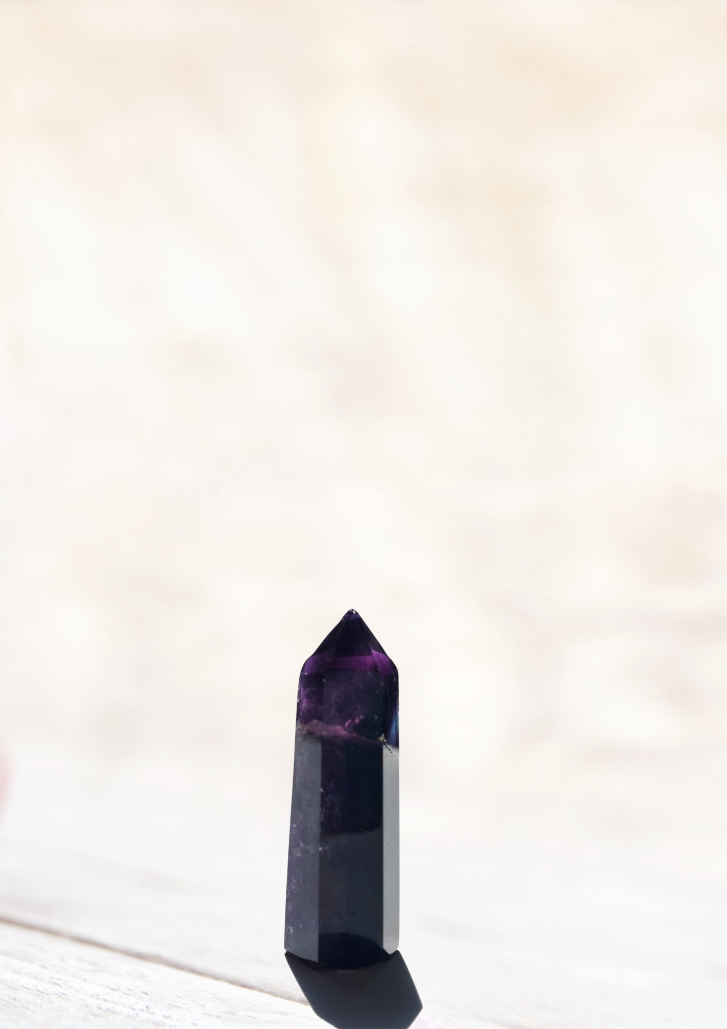 Petite pointe polie en fluorite