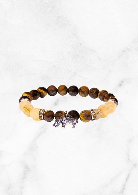 Bracelet oeil de tigre et Quartz rutile