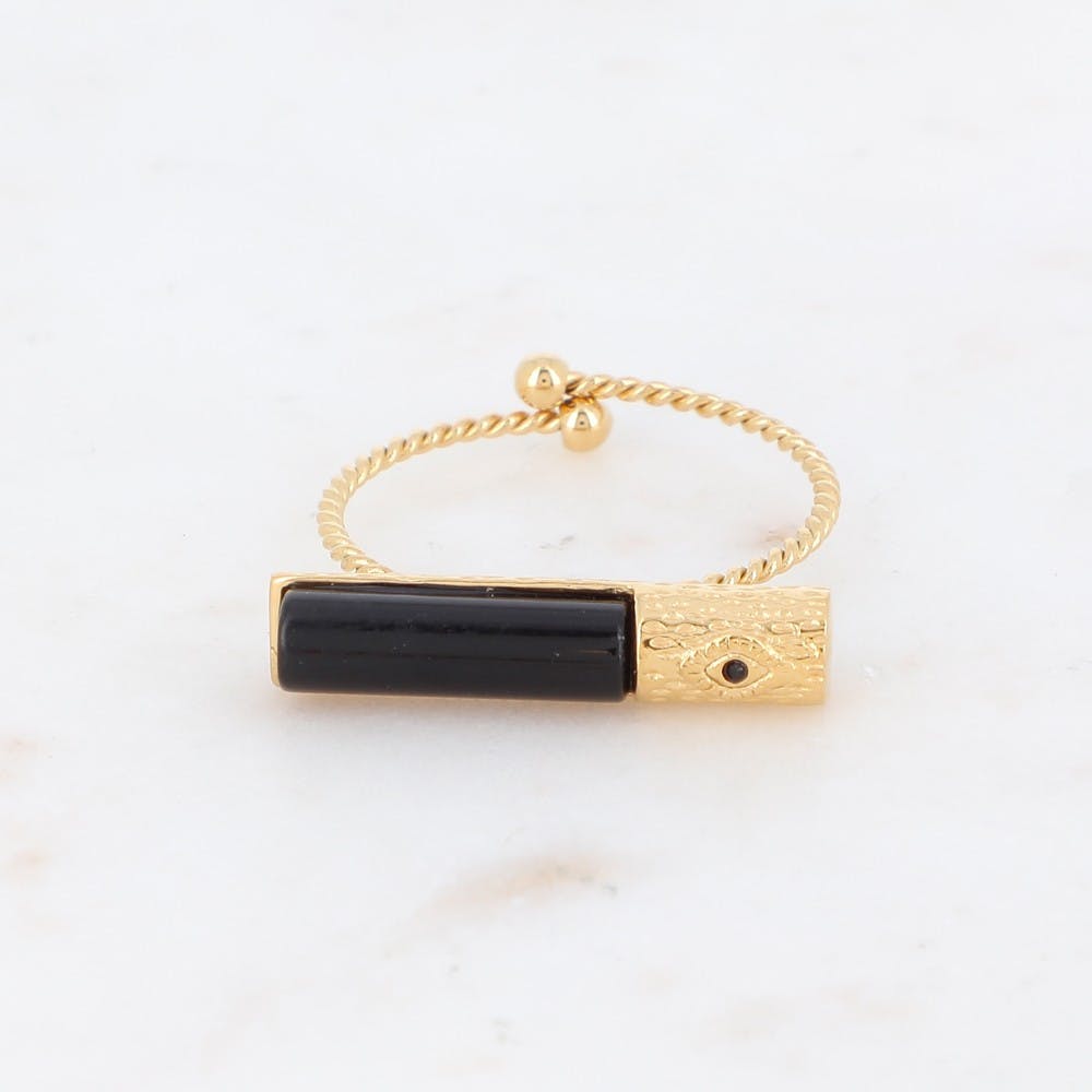 Bague Cyle dorée Onyx