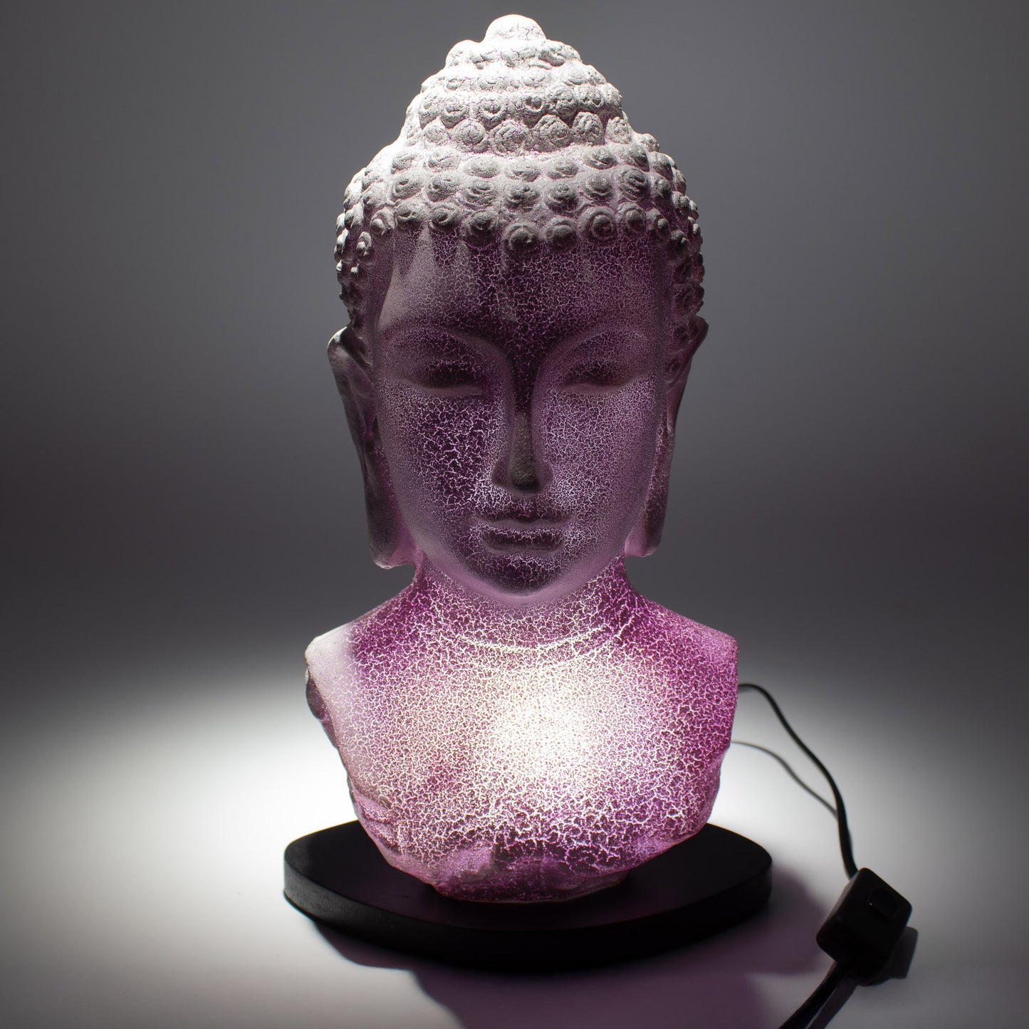 Lampe Buste de Bouddha – Lavande Craquelée