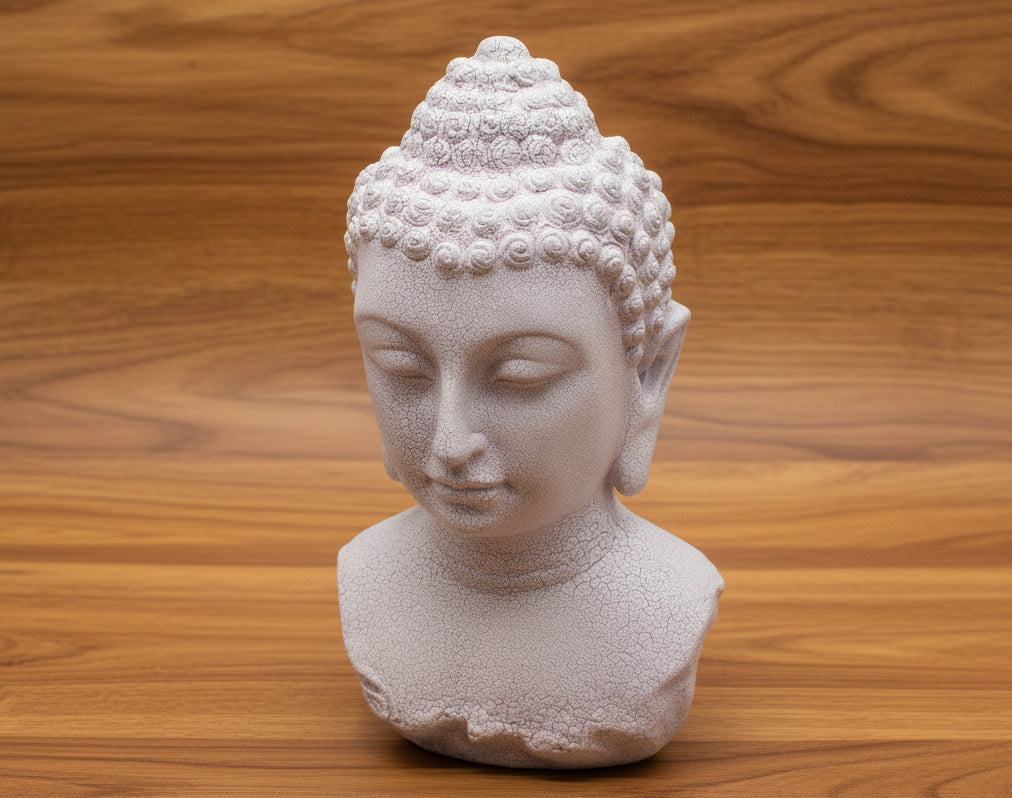 Lampe Buste de Bouddha – Lavande Craquelée