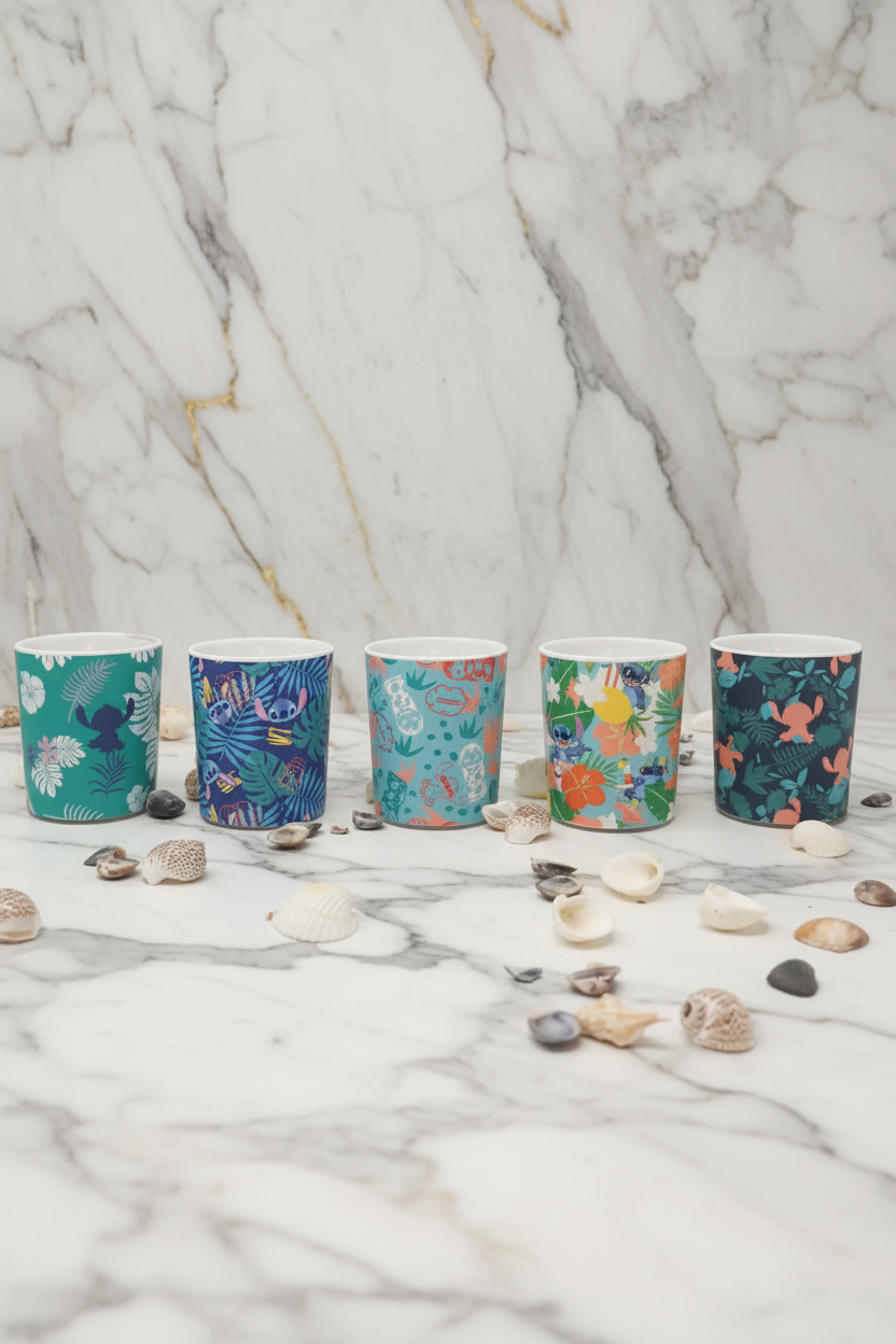 "Stitch on The Beach", coffret de 5 Bougies Parfumées Disney