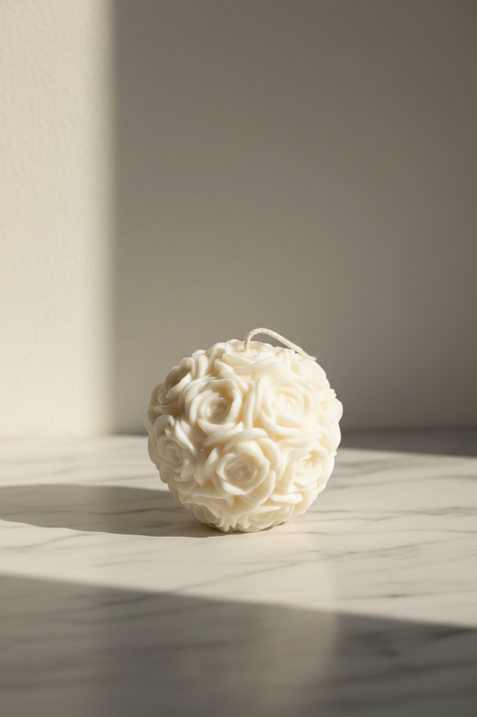 Bougie boule de roses