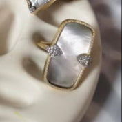 SANGHA RING — Gray mother-of-pearl T.56