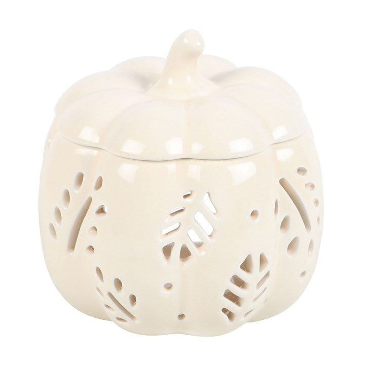 Brûleur Citrouille blanche avec feuilles