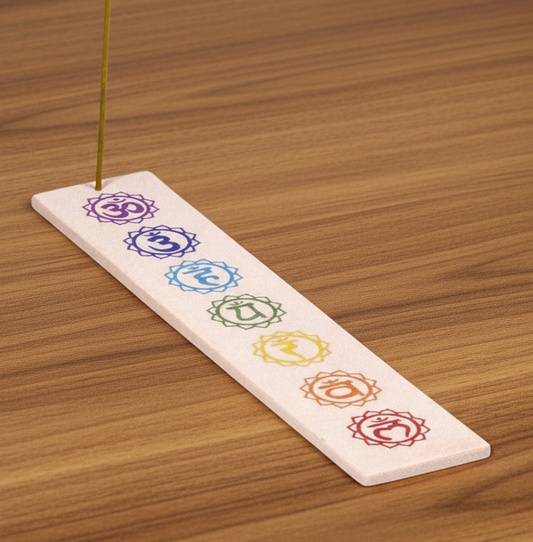 Brûleur d'encens en grès 7 chakras