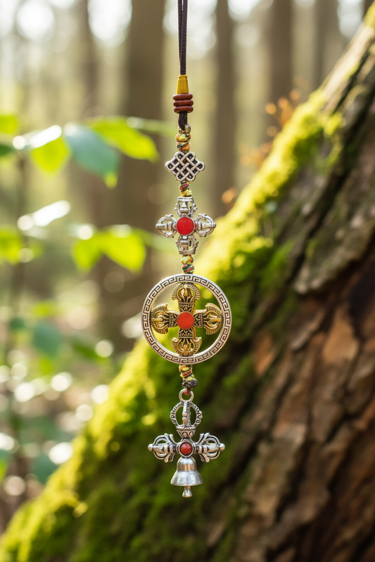 Pendentif de protection double Dorje cloche