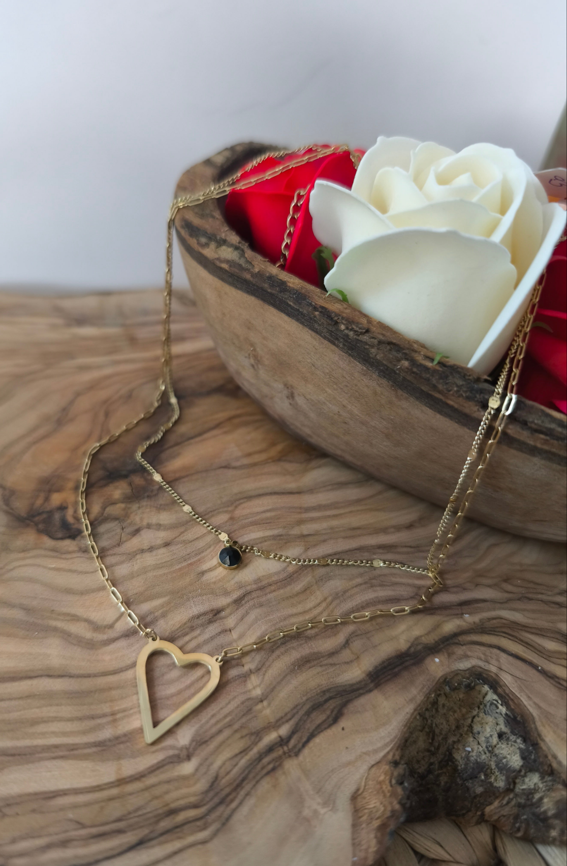 Collier Célian doré et cristal noir