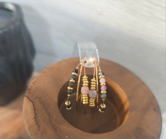 Créoles Abatina - pierres naturelles - Tourmaline