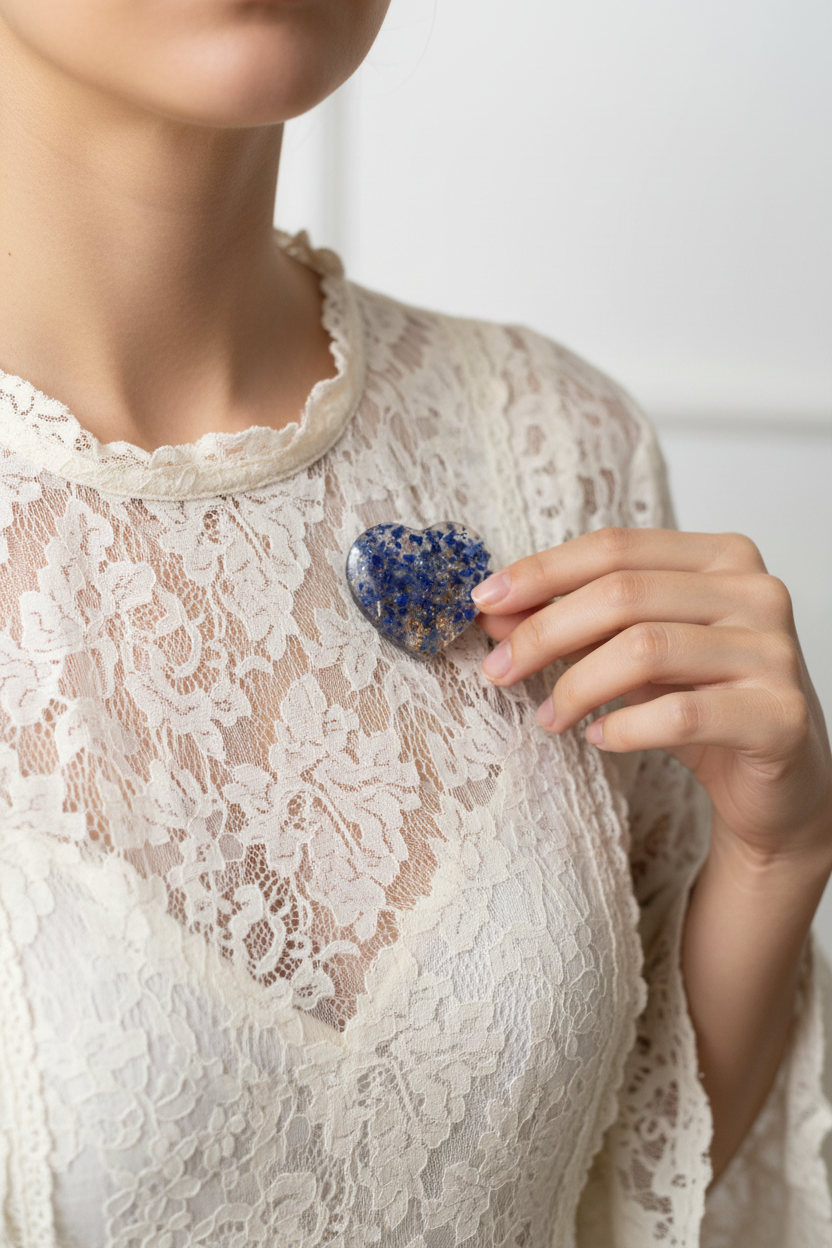 Cœur en résine lapis-lazuli