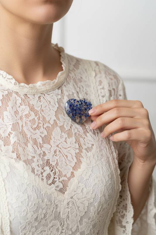 Cœur en résine lapis-lazuli